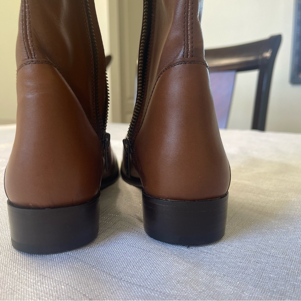 Women's Tan Leather Riding Boots - Picture 12 of 12